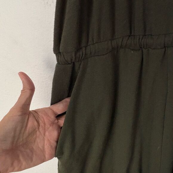 Torrid 5 Challis Zip-Front Knit Shirt Dress Olive Business Casual Comfort Layer - Picture 9 of 13